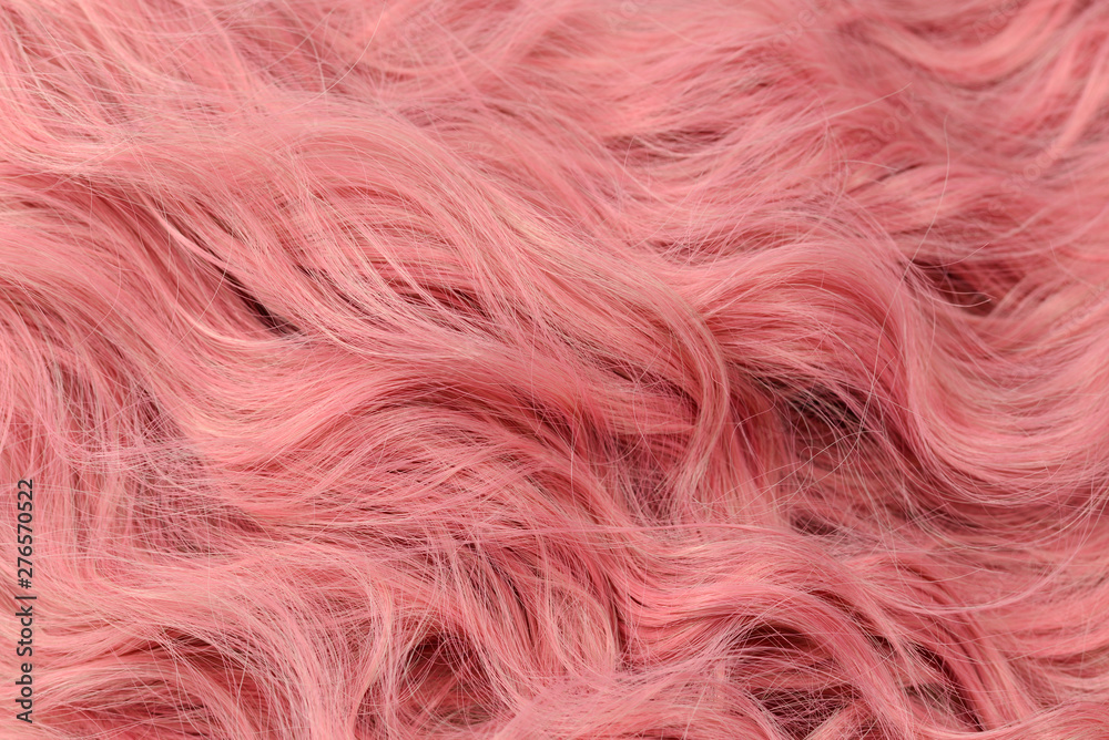 Obraz premium Pink wavy hair pattern. Top view.