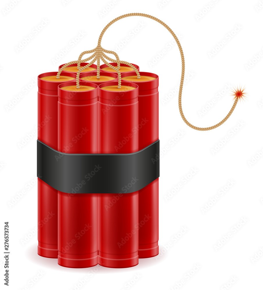 dynamite red stick with bickford fuse stock vector illustration dynamite red stick with bickford fuse stock vector illustration