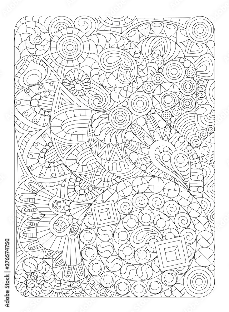 Zentangle Coloring Page For Adults Antistress Graphic Patterns Abstract Illustration Stock Illustration Adobe Stock