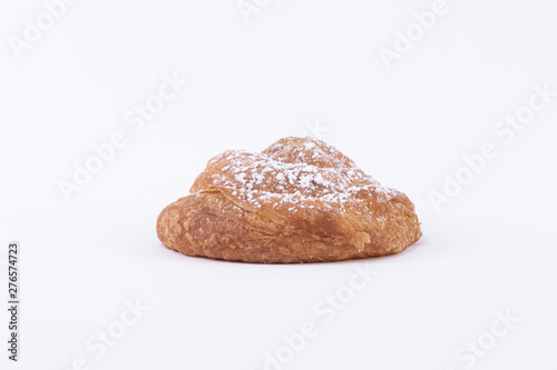 Bread made with freshly baked puff pastry dough with powdered sugar on top