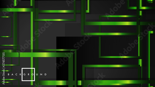 Vector Modern Abstract Squares Backgrounds . with a black and green metal color gradient. eps 10 template