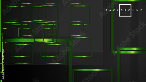 Vector Modern Abstract Squares Backgrounds . with a black and green metal color gradient. eps 10 template