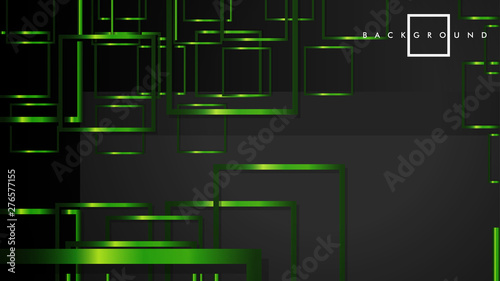 Vector Modern Abstract Squares Backgrounds . with a black and green metal color gradient. eps 10 template