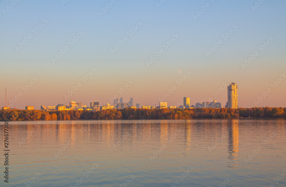 Moscow is famous for its beautiful evening city landscapes