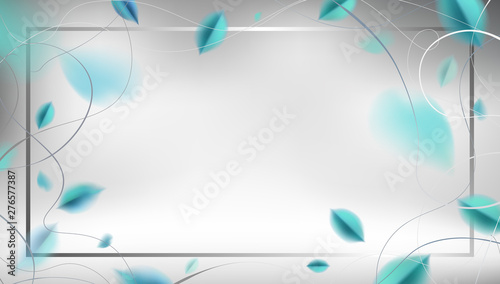 Spring nature background with green leaves and golden decoration