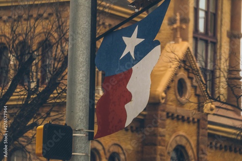 Texas flag flying high and proud