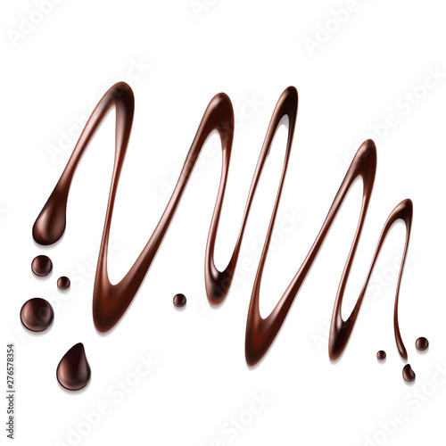 Abstract pattern made of chocolate isolated on white background