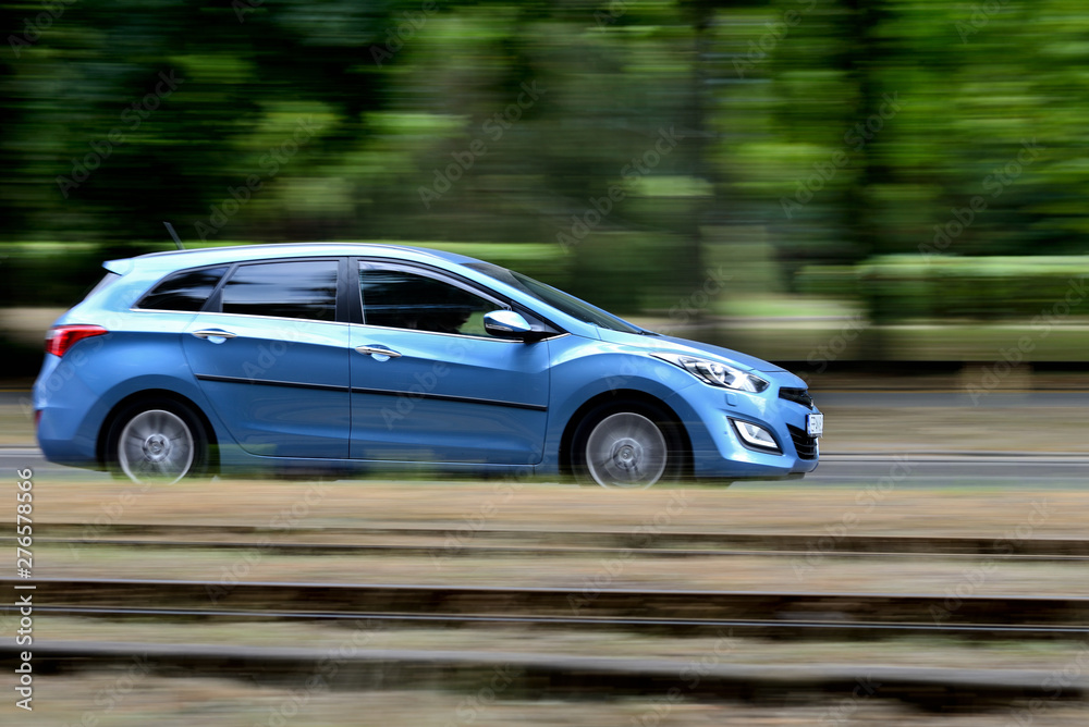 A car on the street.