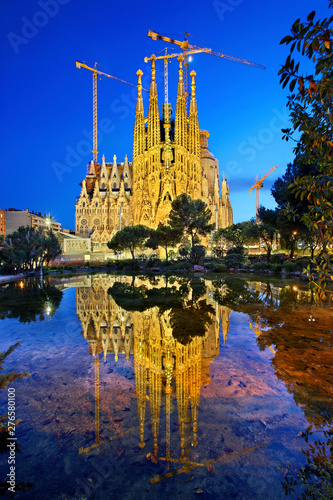 The Sagrada Familia, the masterpiece of famous Catalan architect Antoni Gaudi. Here you can see the Nativity facade. Barcelona, Catalonia, Spain.