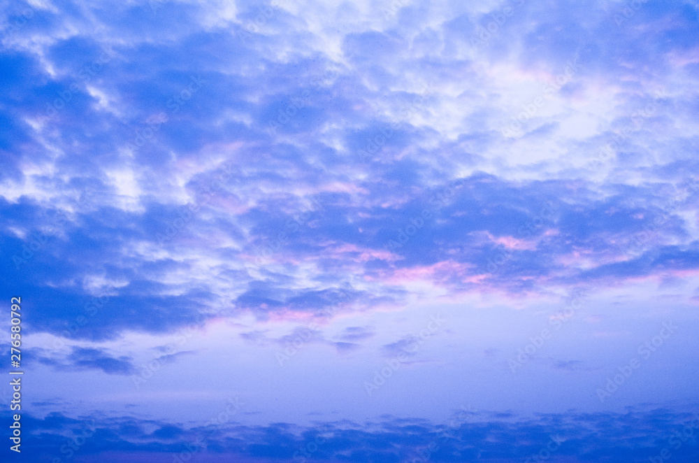 beauty natural blue cloud pink light on sky background  