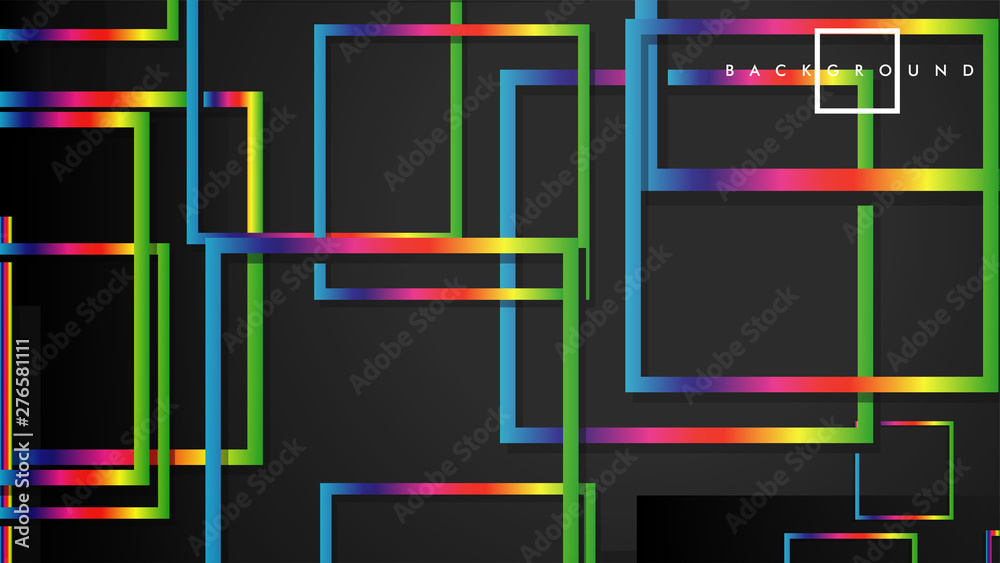 Vector Modern Abstract Squares Backgrounds . with a black and rainbow color gradient. eps 10 template Vector Modern Abstract Squares Backgrounds . with a black and rainbow color gradient. eps 10 template