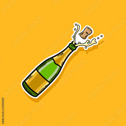 Vector Illustration of Champagne Bottle Icon