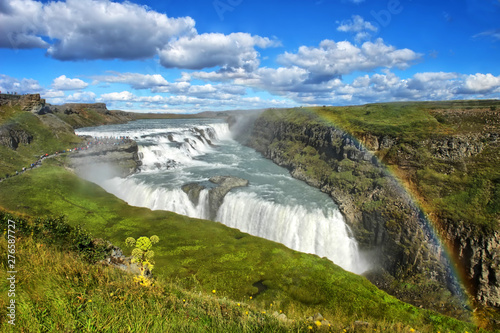 Gullfoss ("Golden Falls") -  a waterfall located in the canyon of the Hvítá river in southwest Iceland. © robnaw