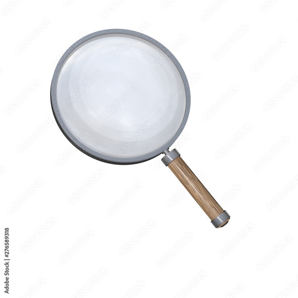 3d rendering of a magnifying glass