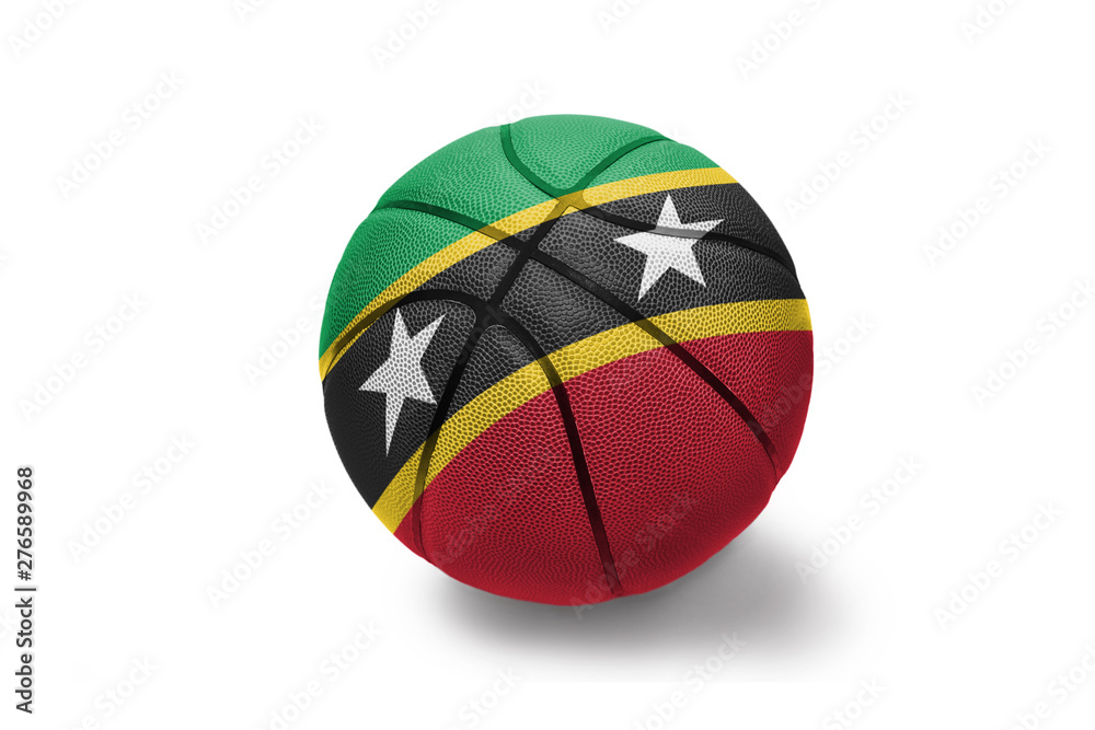 basketball ball with the national flag of saint kitts and nevis on the white background basketball ball with the national flag of saint kitts and nevis on the white background