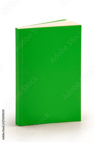 Blank green book cover with clipping path