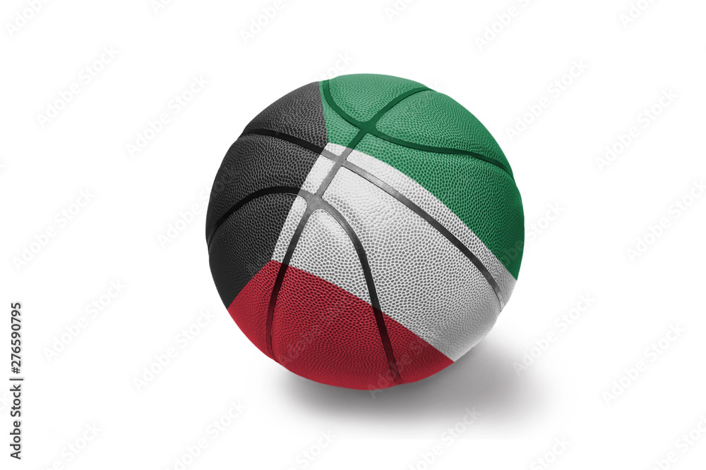basketball ball with the national flag of kuwait on the white background