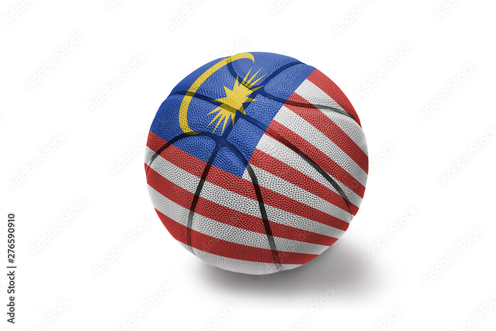 basketball ball with the national flag of malaysia on the white background