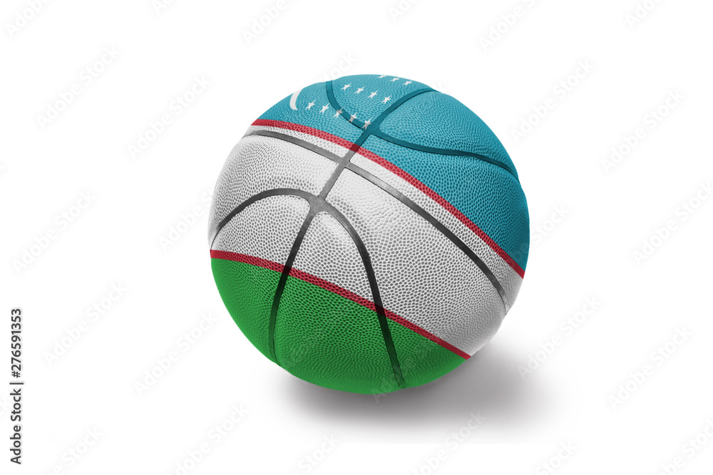basketball ball with the national flag of uzbekistan on the white background basketball ball with the national flag of uzbekistan on the white background
