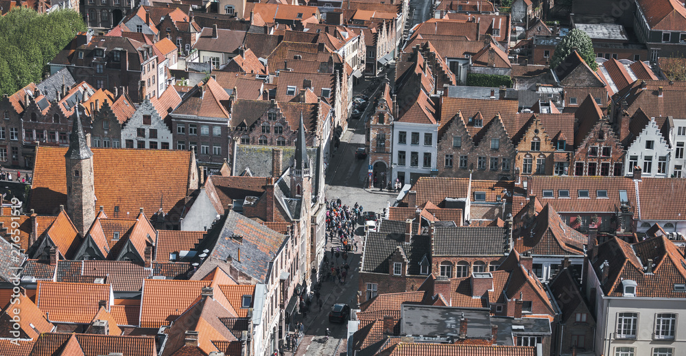 Aerial view of Bruges, Belgium