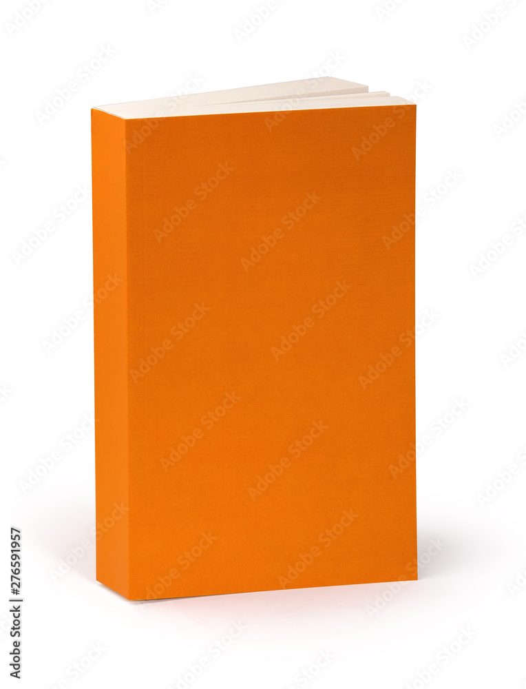 Blank orange book cover with clipping path Blank orange book cover with clipping path