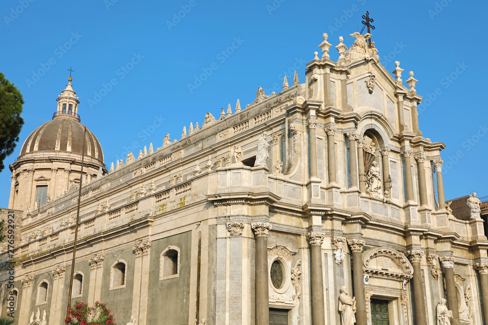 Catania Cathedral in Piazza del Duomo Square in Catania, Sicily, Italy