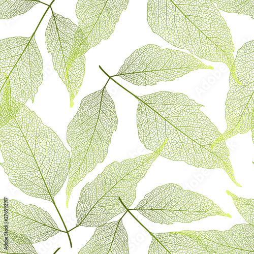 Seamless pattern with leaves. Vector illustration.