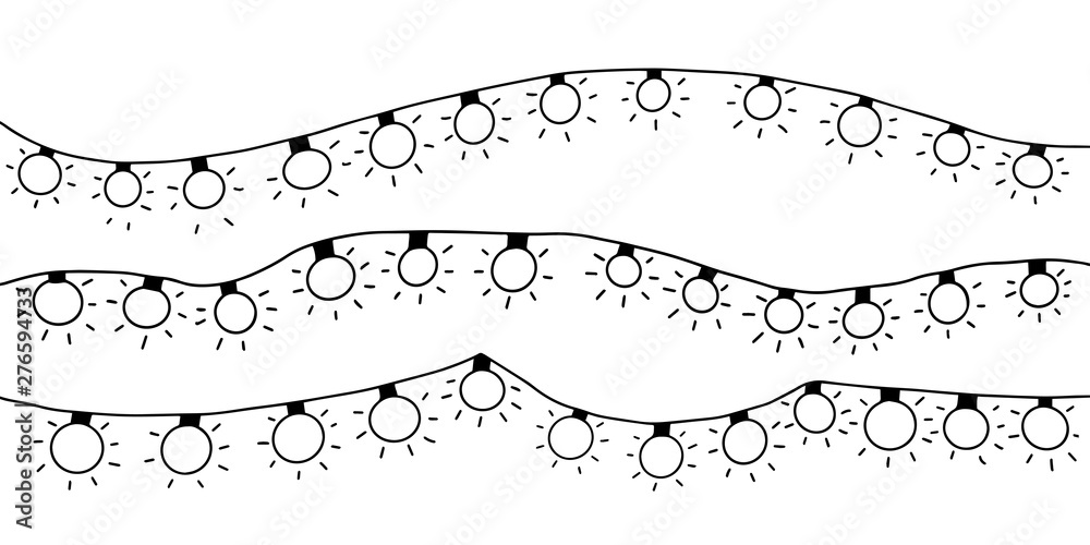Hand drawn Christmas lights.