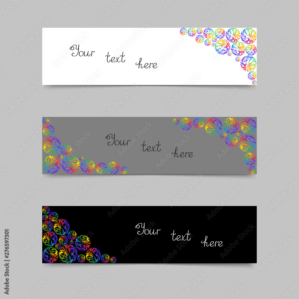 Fototapeta premium Set of Cards or Banners with Colorful Circles.
