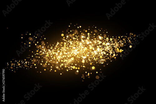 Glow light effect. Vector illustration. Christmas flash. dust