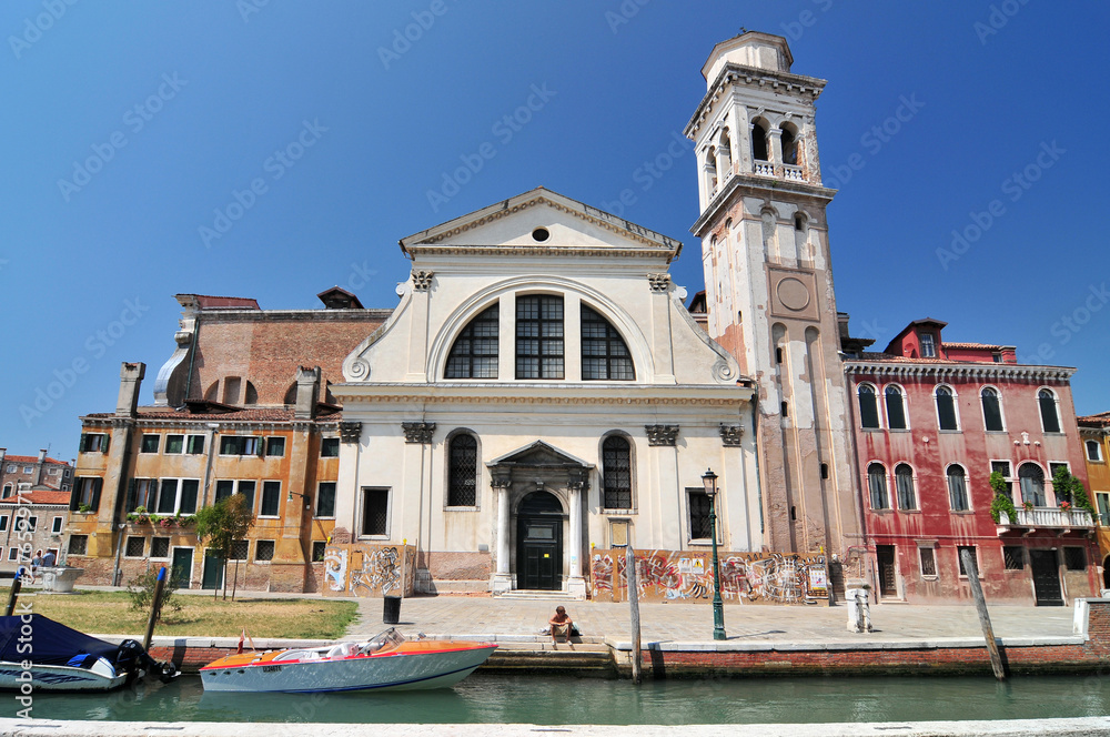 Basilica dei Santi Gervasio e Protasio on Campo San Trovaso in Venice, Italy.