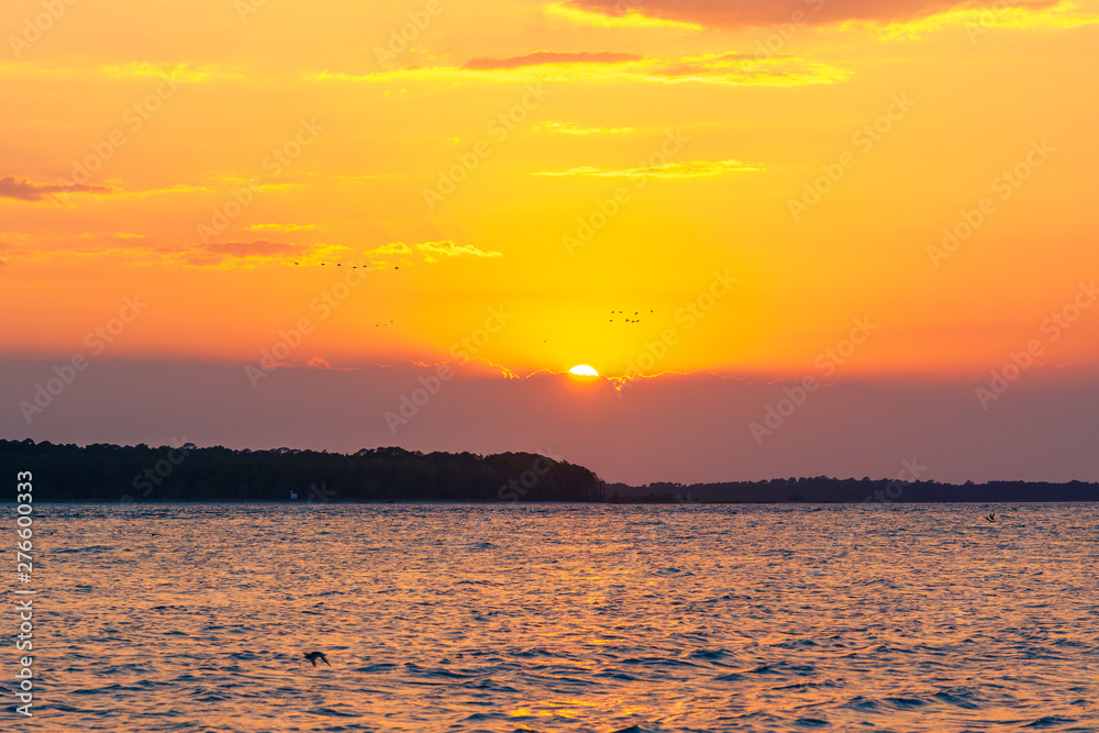 Naklejka premium Sunset Over the Edisto River, Seabrook Island SC