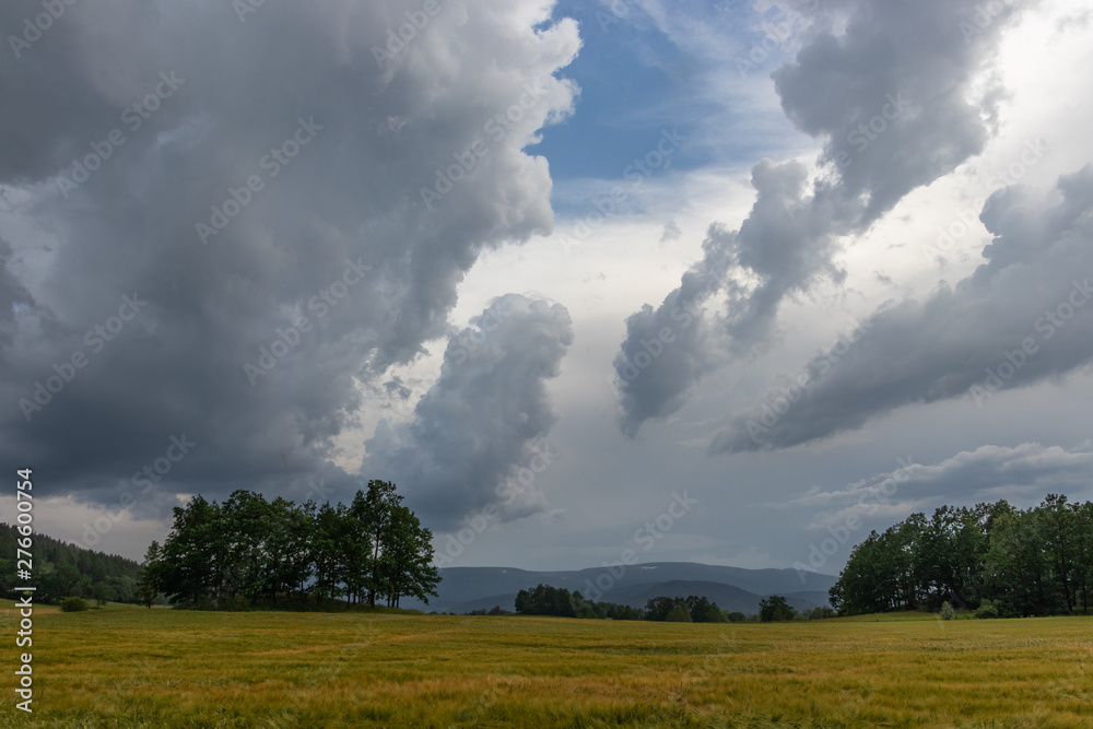 Clouds above polish mountains