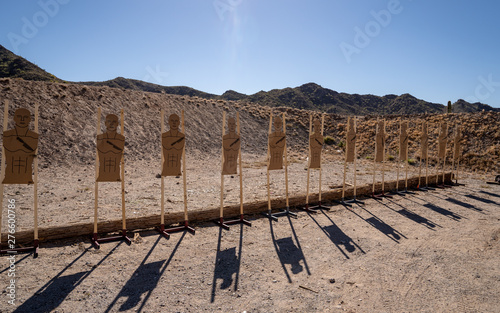 Row of Silhouette Targets at Outdoor Range