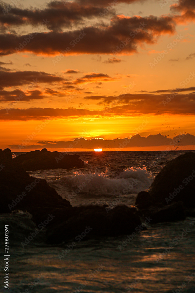 sunset on the beach of Hawaii