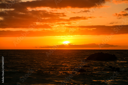 sunset on the beach of Hawaii