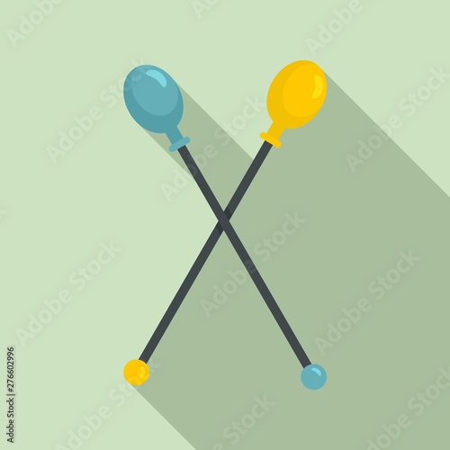 Gymnastics sticks icon. Flat illustration of gymnastics sticks vector icon for web design