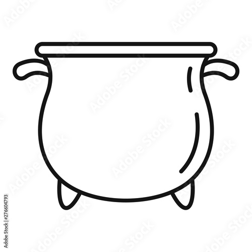 Magic cauldron icon. Outline magic cauldron vector icon for web design isolated on white background