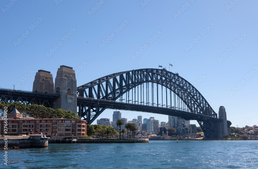 Sydney Australia. The Rock and bridge. Sydney Harbour Bridge