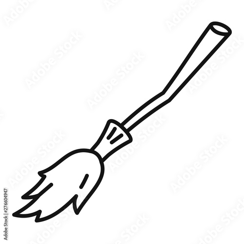 Broom icon. Outline broom vector icon for web design isolated on white background