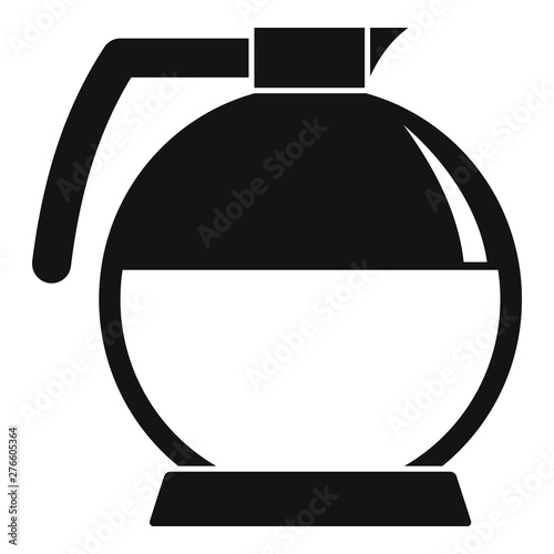 Round coffee glass icon. Simple illustration of round coffee glass vector icon for web design isolated on white background
