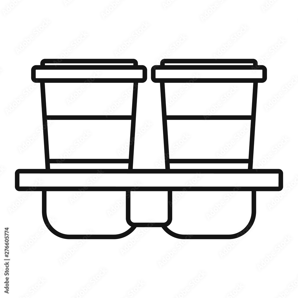Hot coffee cups icon. Outline hot coffee cups vector icon for web design isolated on white background Hot coffee cups icon. Outline hot coffee cups vector icon for web design isolated on white background