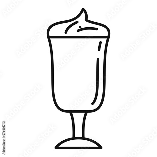 Latte coffee glass icon. Outline latte coffee glass vector icon for web design isolated on white background