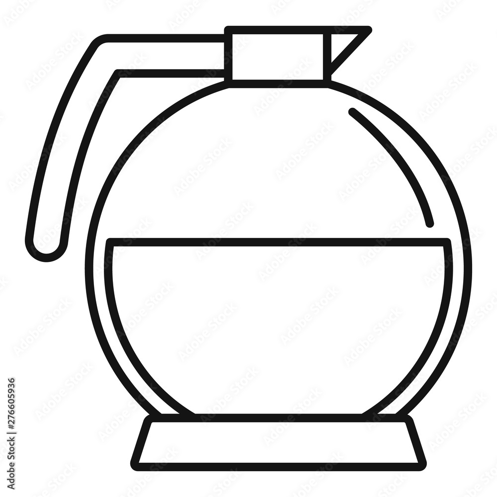 Fototapeta premium Round coffee glass icon. Outline round coffee glass vector icon for web design isolated on white background