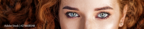 Women's eyes. Banner for the site. The concept of fashion, beauty, cosmetics and care photo