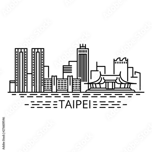 Taipei concept background. Outline illustration of taipei vector concept background for web design