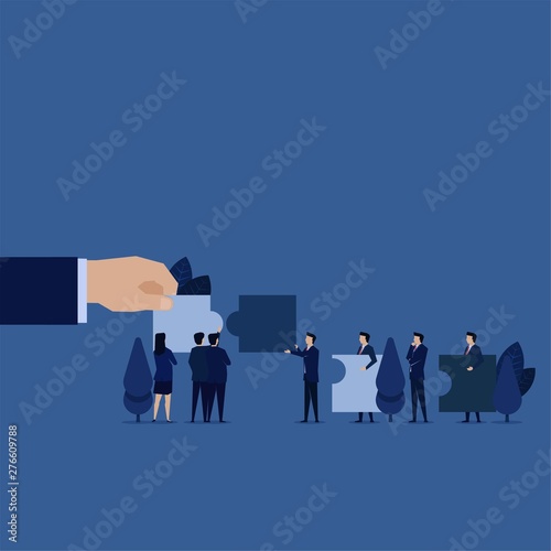 Business manager looking for new employee to match puzzle and criteria.