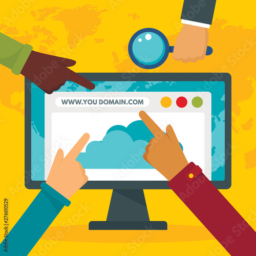 http domain concept background. Flat illustration of http domain vector concept background for web design