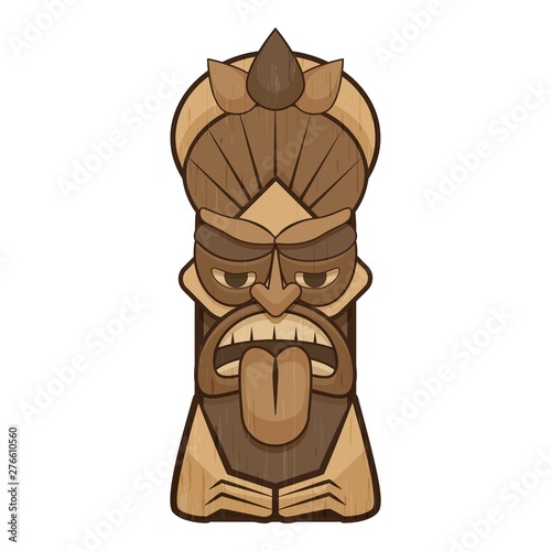 Tiki idol tongue icon. Cartoon of tiki idol tongue vector icon for web design isolated on white background