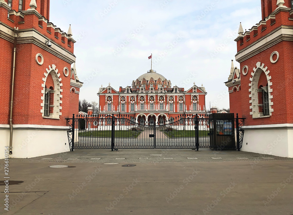 Fototapeta premium Petrovsky Palace in Moscow, Russia 09.04.2019
